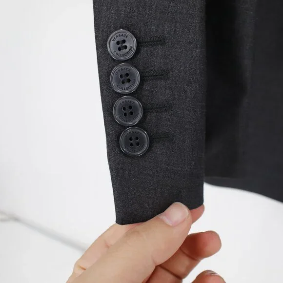 Versace Collection Sport Coat Mens 42 Wool Blend Single Breasted Two Button gray